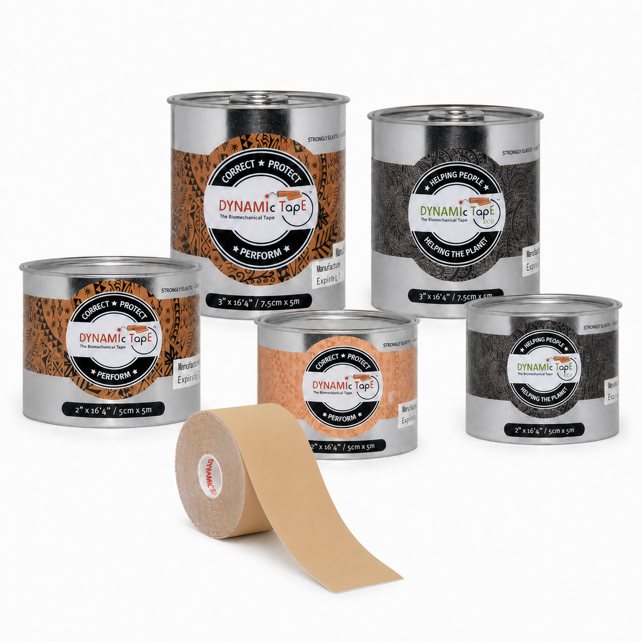 Dynamic Tape Komplettset mit Powerband Tan und sechs Varianten